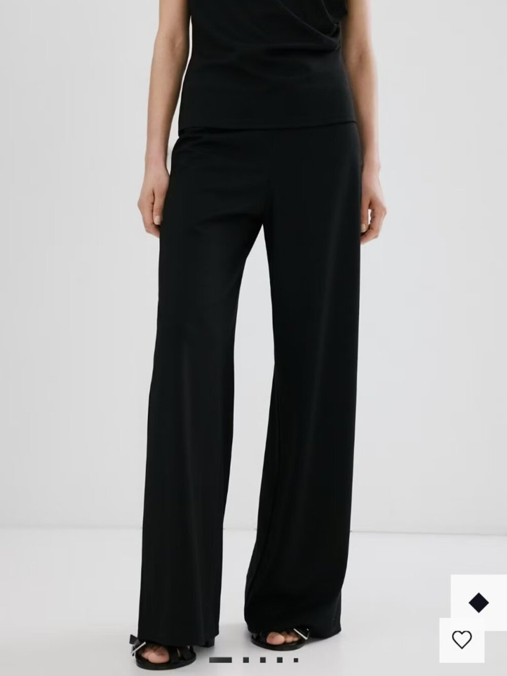 Mango MNG Women's Black Pleated Dress Pants XL Lightweight Straight Leg